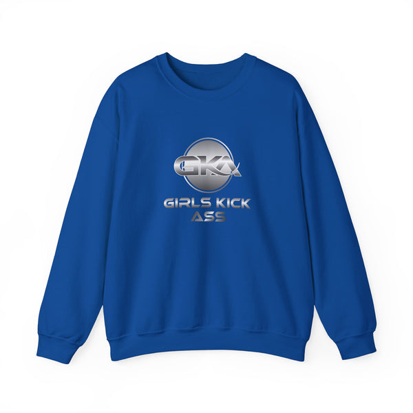 Unisex Girls Kick Ass Heavy Blend™ Crewneck Sweatshirt (silver logo)