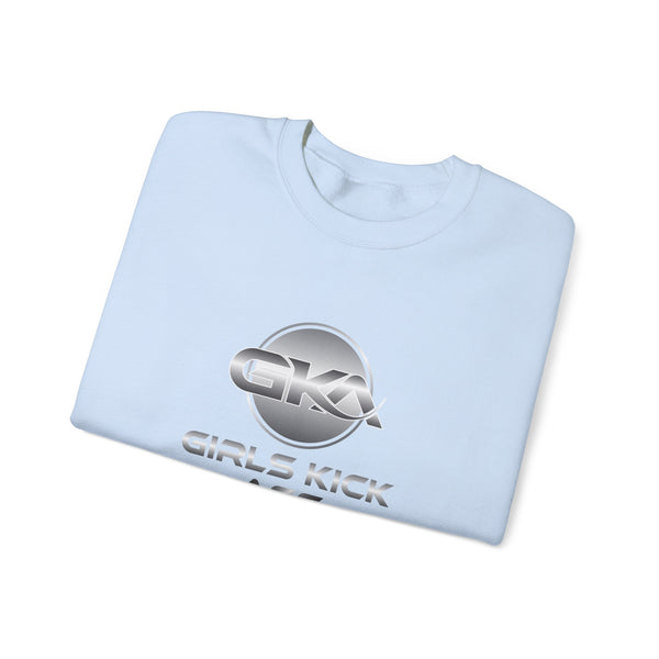 Unisex Girls Kick Ass Heavy Blend™ Crewneck Sweatshirt (silver logo)
