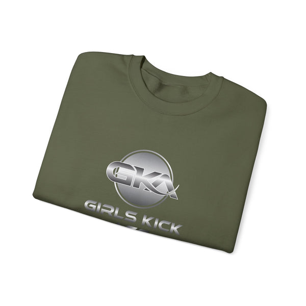 Unisex Girls Kick Ass Heavy Blend™ Crewneck Sweatshirt (silver logo)