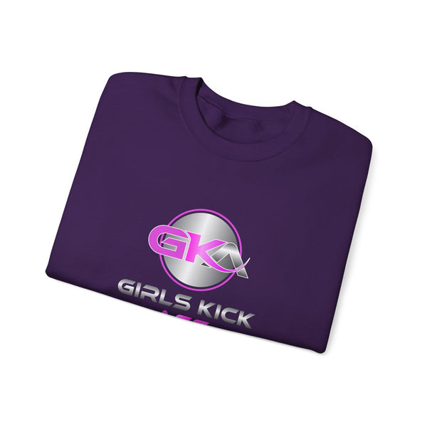Unisex Girls Kick Ass Heavy Blend™ Crewneck Sweatshirt (pink logo)