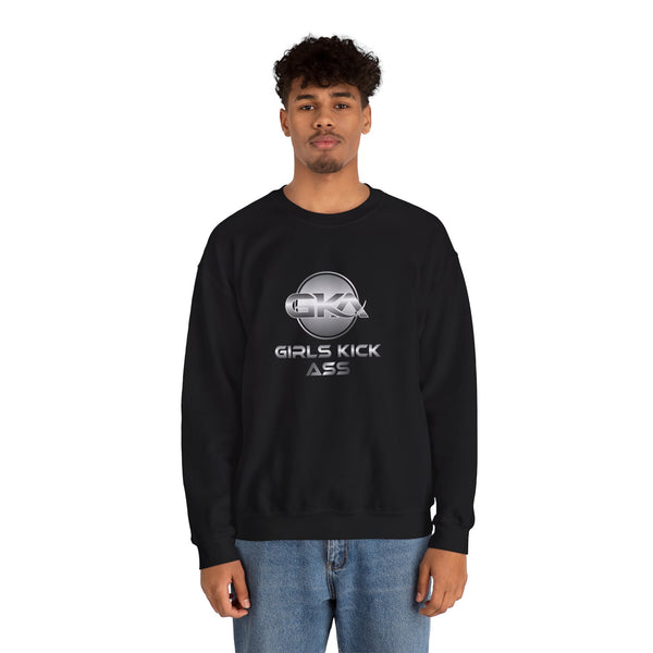 Unisex Girls Kick Ass Heavy Blend™ Crewneck Sweatshirt (silver logo)