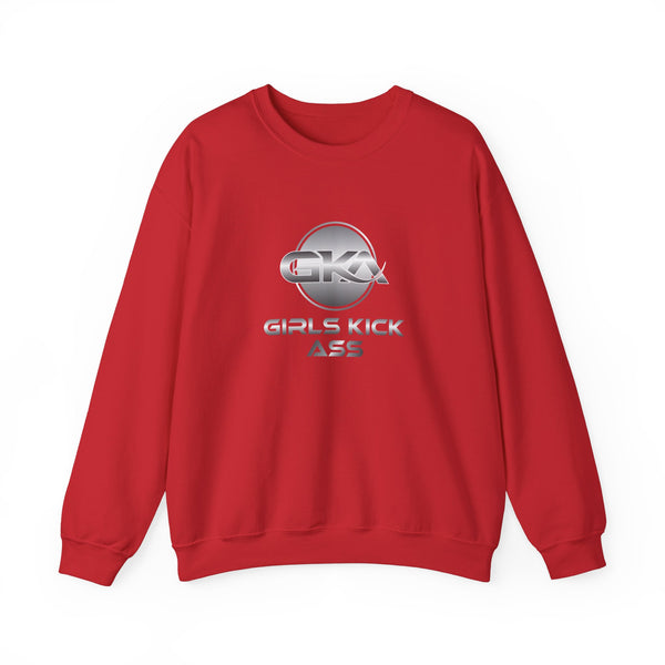 Unisex Girls Kick Ass Heavy Blend™ Crewneck Sweatshirt (silver logo)