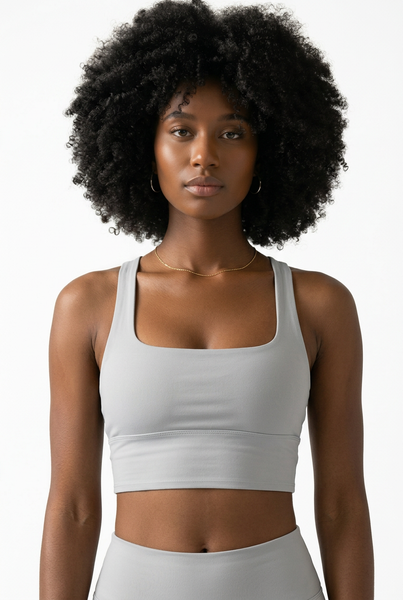 Criss-Cross Sports Bra (light gray)
