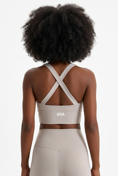 Criss-Cross Sports Bra (light gray)