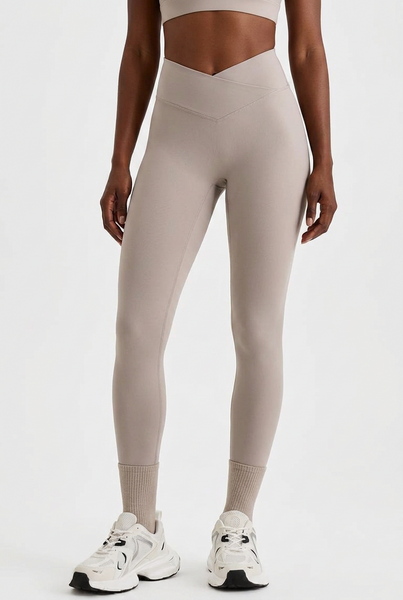 Crossover Waist Leggings (light gray)