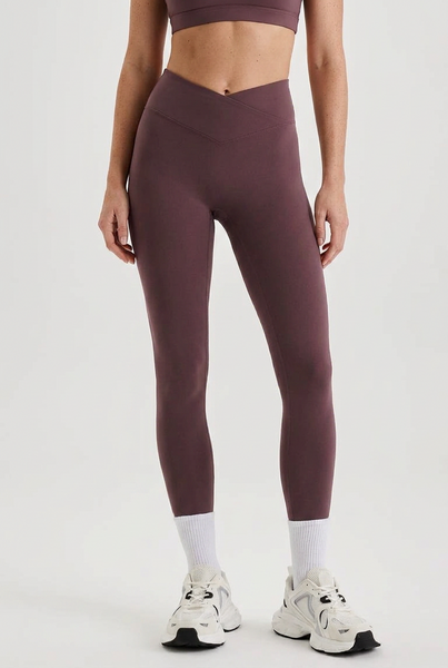 Crossover Waist Leggings (plum)