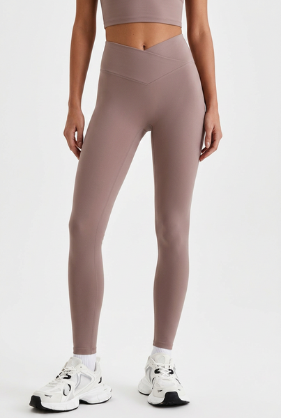 Crossover Waist Leggings (mauve)