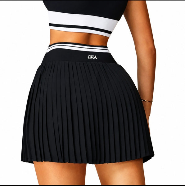 Pleated Sporty Skirt (black/white)