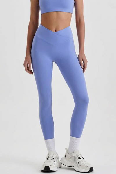 Crossover Waist Leggings (sky blue)