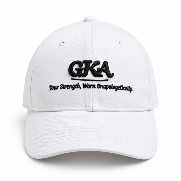 White Silk Lined Baseball Hat (embroidered logo)