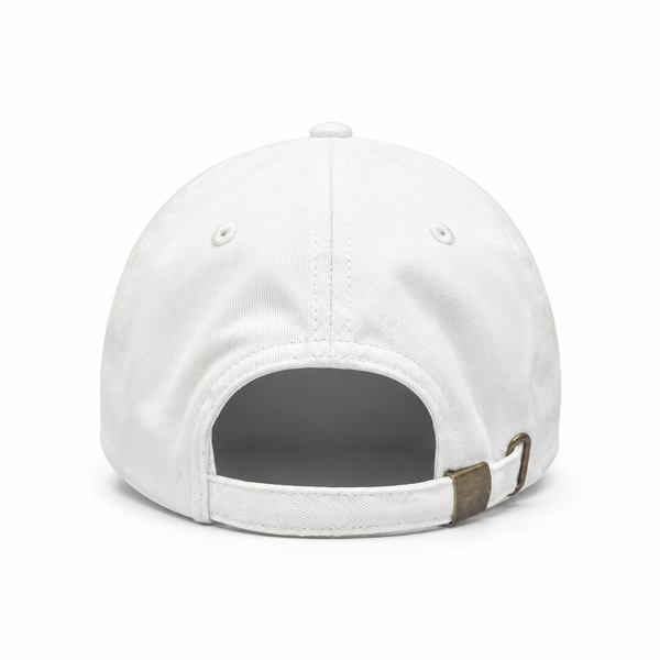 White Silk Lined Baseball Hat (embroidered logo)